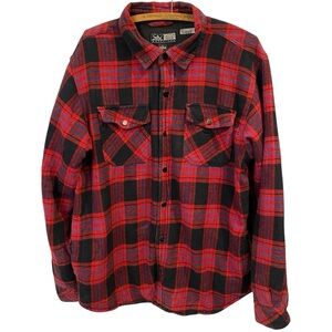 Canyon Guide Outfitters Insulated Red Plaid Flannel Shacket Vintage 90s Men’s L